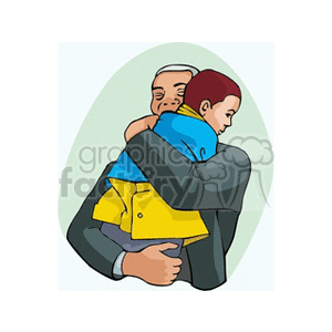 Older Man Embracing a Small Child