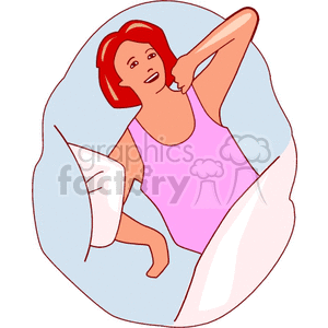 Woman Waking Up and Stretching in Bed