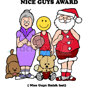   The clipart image depicts a friendly and whimsical group consisting of diverse characters. From left to right, there