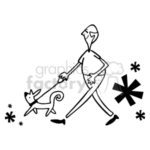 Person Walking Dog Clipart