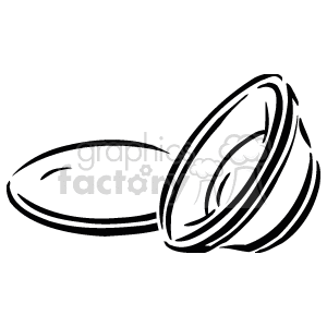 The image provided is a simple black and white line drawing or clipart of a camera lens. It shows the front element of the lens and the circular barrel, with some indications of curvature representing the glass elements within.