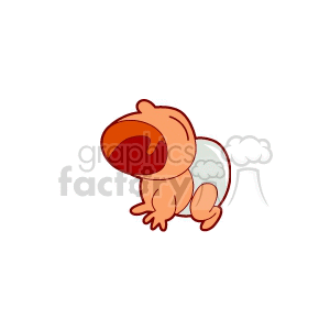 A Small Baby Crawling in Its Diaper Crying