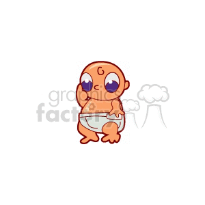 Cartoon illustration of a cute baby wearing a diaper.