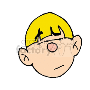 Cartoon Boy Face with Blonde Hair