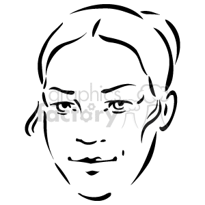   The image is a simple line drawing or clipart of a human face. It features the basic outlines of a person