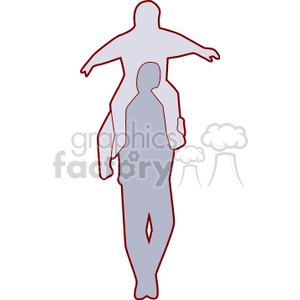 Silhouette of a person carrying a child on their shoulders, symbolizing family and parent-child bonding.