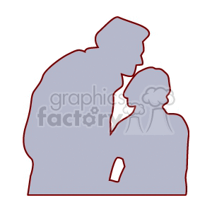 Silhouette of a parent lovingly interacting with a child, representing family and love.