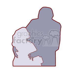 Parent and Child Silhouette Embrace