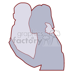 Parent Holding Child Silhouette