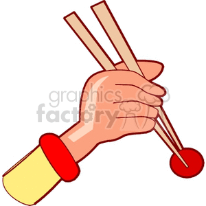 Hand Holding Chopsticks