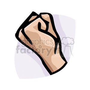 Illustration of a raised clenched fist with bold outlines.