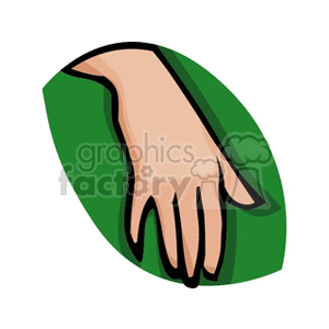 Hand Illustration on Green Background