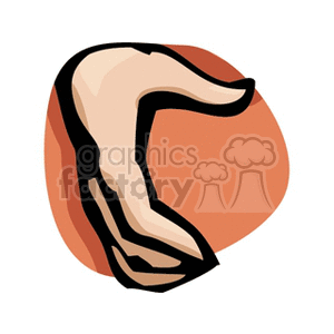 Clipart image of a stylized hand in a gesture against an orange background.