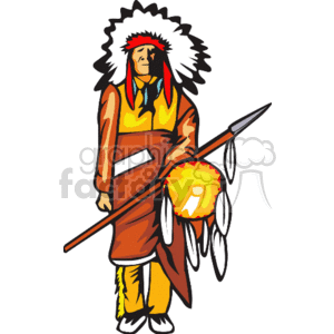 Native American Chief in Traditional Attire