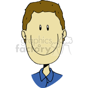   The clipart image shows a simplified, cartoon-style drawing of a young boy with a happy expression. The boy