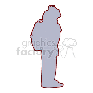 A silhouette of a child with a backpack