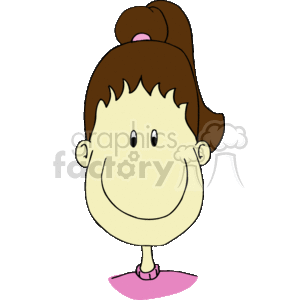   This clipart image features a simple illustration of a young girl