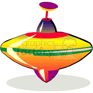 A multicolored spinning top toy for children