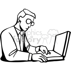 Black and white man typing on a keyboard 
