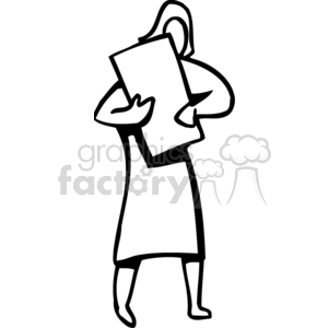 Black and white woman holding a lot of paperwork 