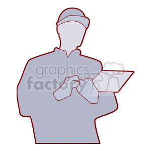 Male silhouette of a construction worker