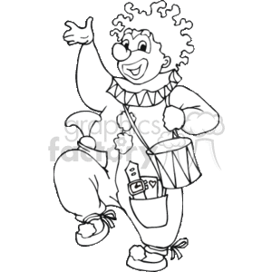 Black outline of a clown