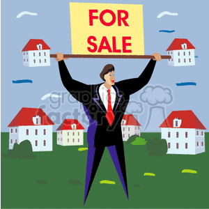 realtor holding up a for sale sign