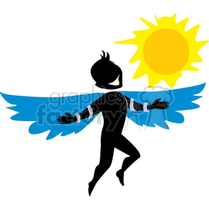  Boy trying to fly close to the sun