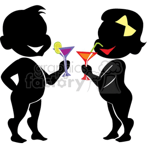 Couple having drinks together