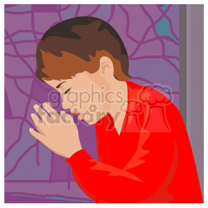 Clipart illustration of a person praying.