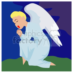 Angel praying in the night