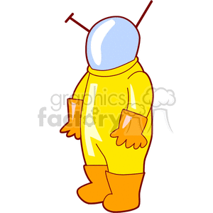 Cartoon Alien in Spacesuit