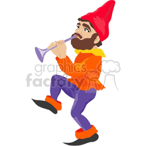 Fantasy Gnome Playing Flute