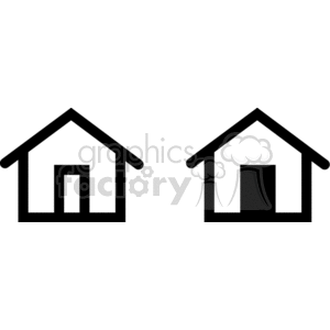 black and white house outline