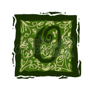 Green Flamed Letter O