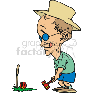 Cartoon croquet player