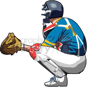 baseball catcher clipart