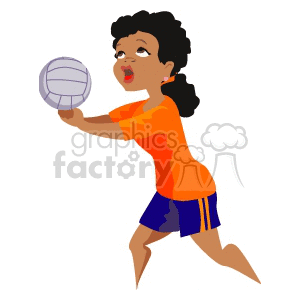 Volleyball player hitting the ball