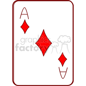 Cartoon ace of diamonds playing card