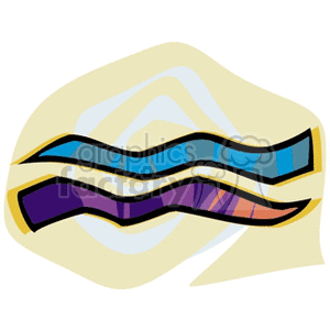 Abstract clipart image with wavy blue and purple lines on a beige background, representing the aquarius symbol