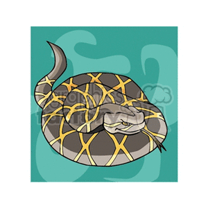An illustrated coiled snake representing the star sign Ophiuchus with a background hinting at astrological symbols.