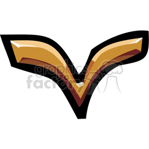 Clipart image of the Aries star sign symbol, depicted in brown and gold colors with a bold outline.