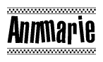 The clipart image displays the text Annmarie in a bold, stylized font. It is enclosed in a rectangular border with a checkerboard pattern running below and above the text, similar to a finish line in racing. 