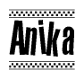 Anika Bold Text with Racing Checkerboard Pattern Border