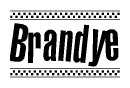 Brandye Bold Text with Racing Checkerboard Pattern Border