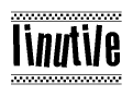 The clipart image displays the text Iinutile in a bold, stylized font. It is enclosed in a rectangular border with a checkerboard pattern running below and above the text, similar to a finish line in racing. 