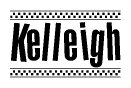 Kelleigh Bold Text with Racing Checkerboard Pattern Border
