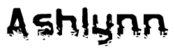 The image contains the word Ashlynn in a stylized font with a static looking effect at the bottom of the words