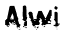 The image contains the word Alwi in a stylized font with a static looking effect at the bottom of the words