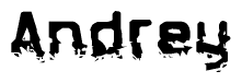 The image contains the word Andrey in a stylized font with a static looking effect at the bottom of the words